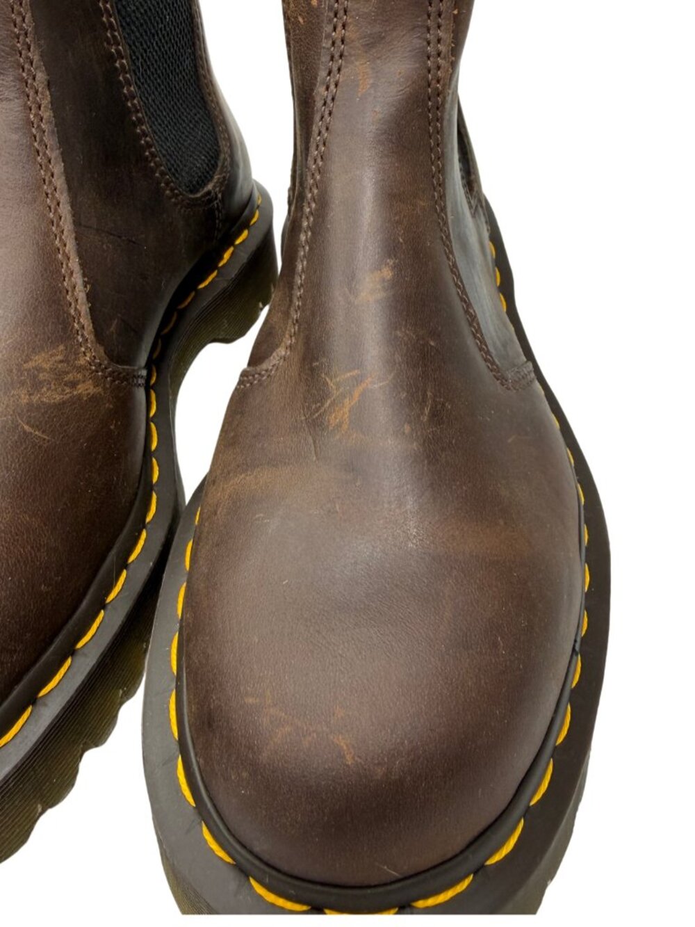 DR. MARTENS NWOB 2976 Bex Crazy Horse Leather Chelsea Boots Brown Size 7M - Picture 3 of 11